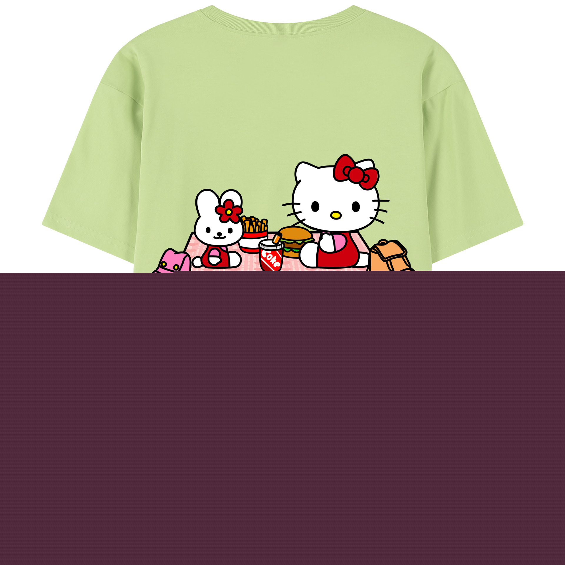 （画像用） Hello Kitty ハローキティ 綿100％半袖Tシャツ（背面プリント）